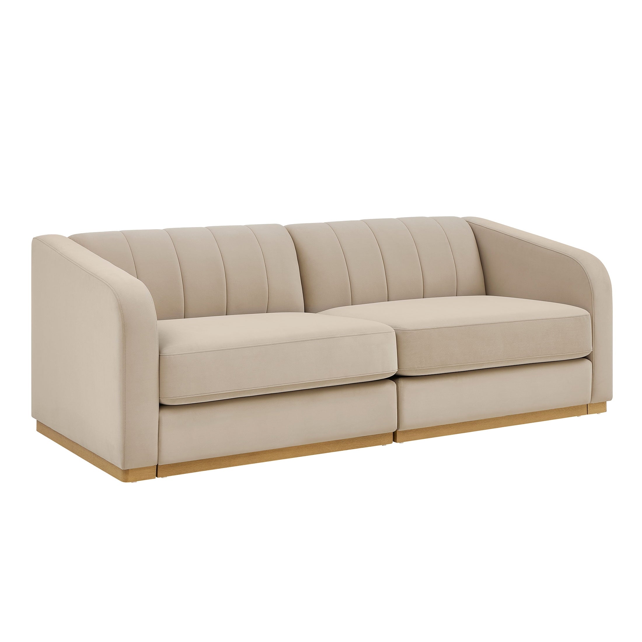 Better Homes & Gardens Lillian Channel Tufted Sofa 83.5 Cream Linen
