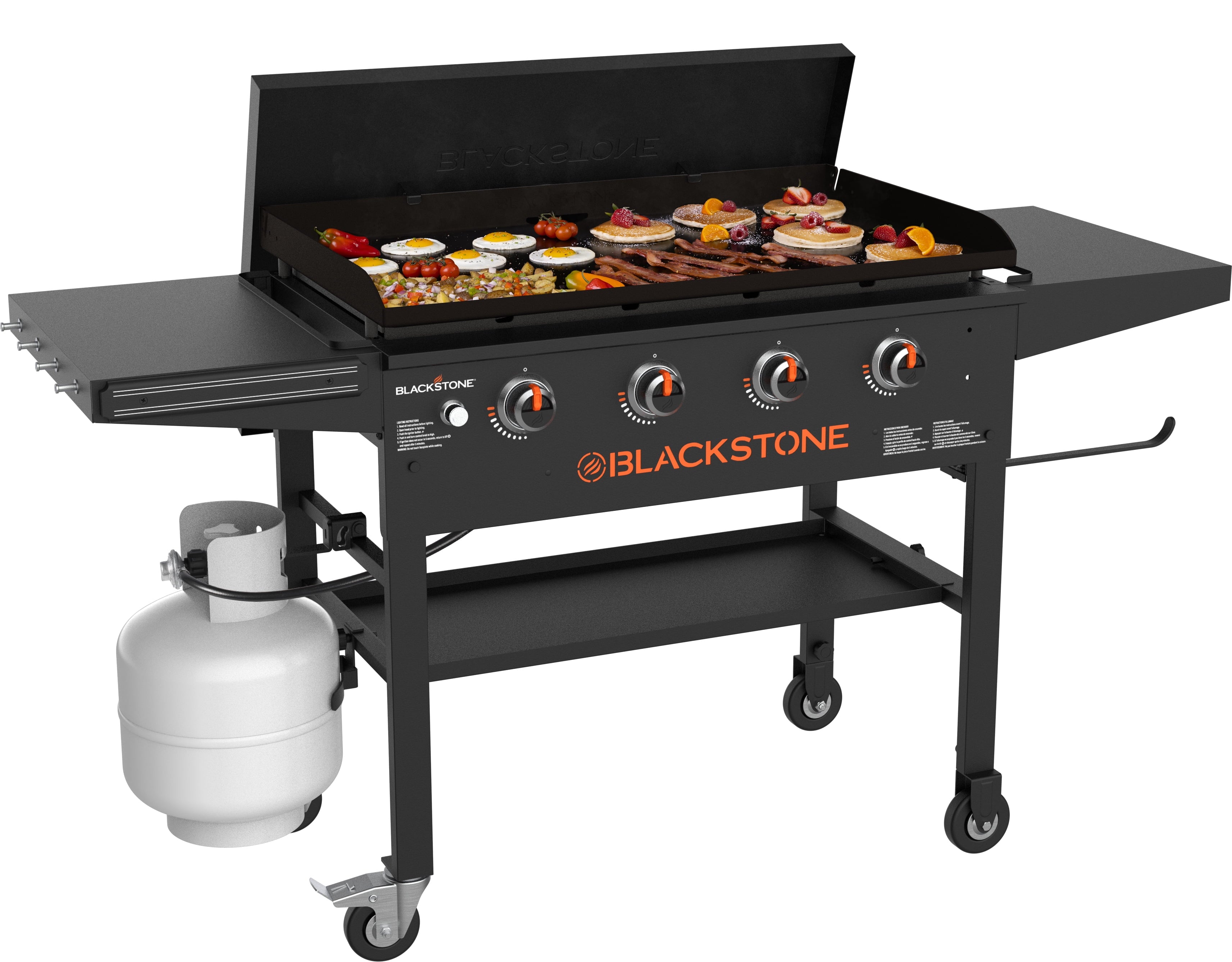 Blackstone Original Outdoor Griddle, 4-Burner 36 Flat Top Grill with Hard Cover, Black