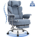 CELTOSS Executive Office Chair 400LBS, High Back Computer Chair with Arms and Footrest, Ergonomic Desk Chair with Lumbar Support, 90–135° Reclining Office Chairs for Home Work, Fabric Blue