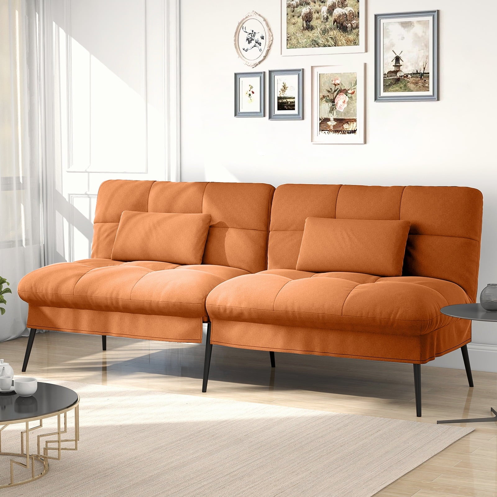 COMHOMA Cloud Comfort Convertible Futon Sofa Bed, Gray