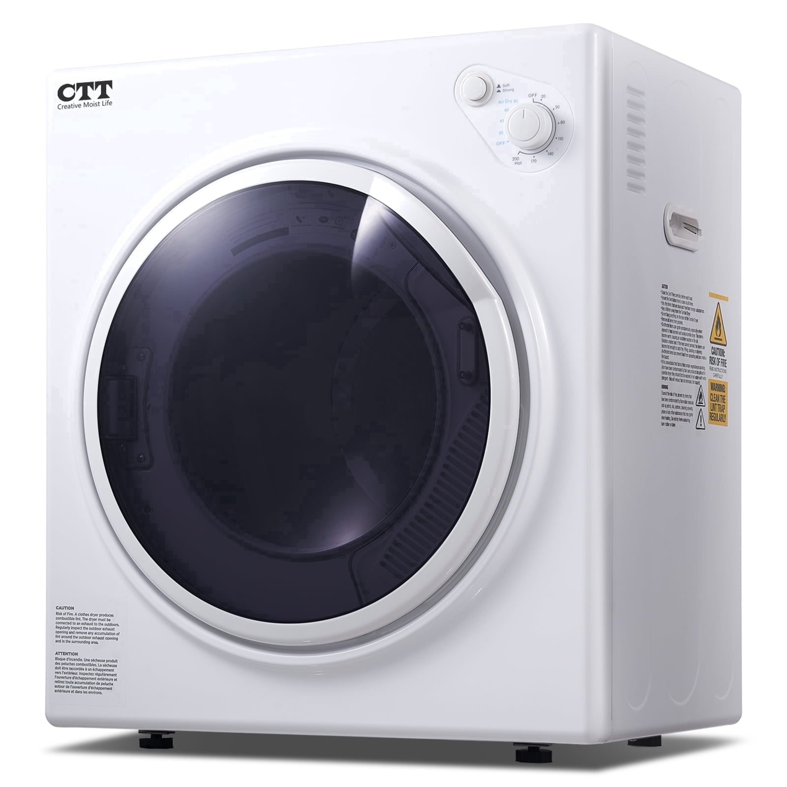 CTT 1500W Portable Clothes Dryer 3.5 cu.ft, 110V Portable Dryers for Laundry with  4 Drying Mode, Apartments, RVs, Dorms