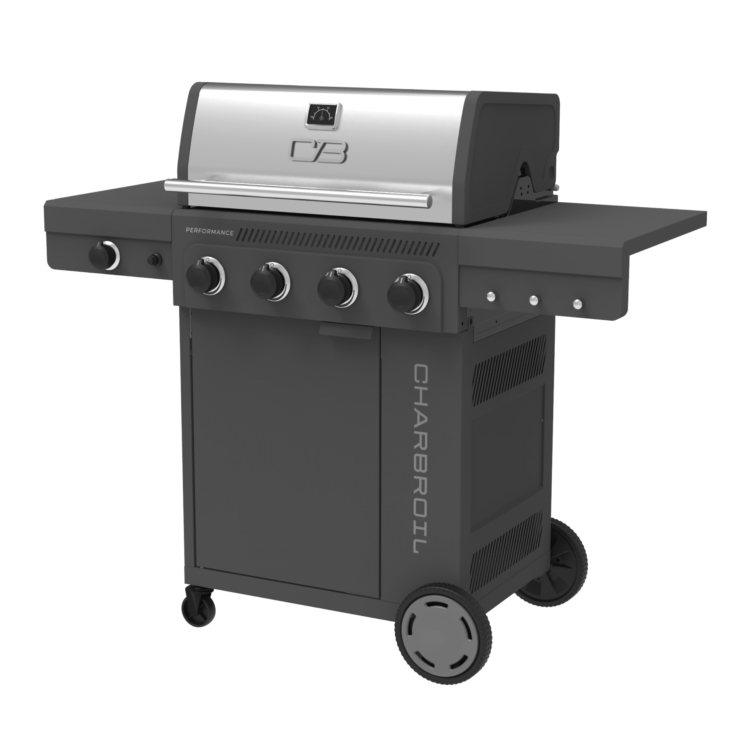 Charbroil® Performance Series™ FlavorMax™ 4 Burner Gas Grill Cabinet with Side Burner, Stainless Steel