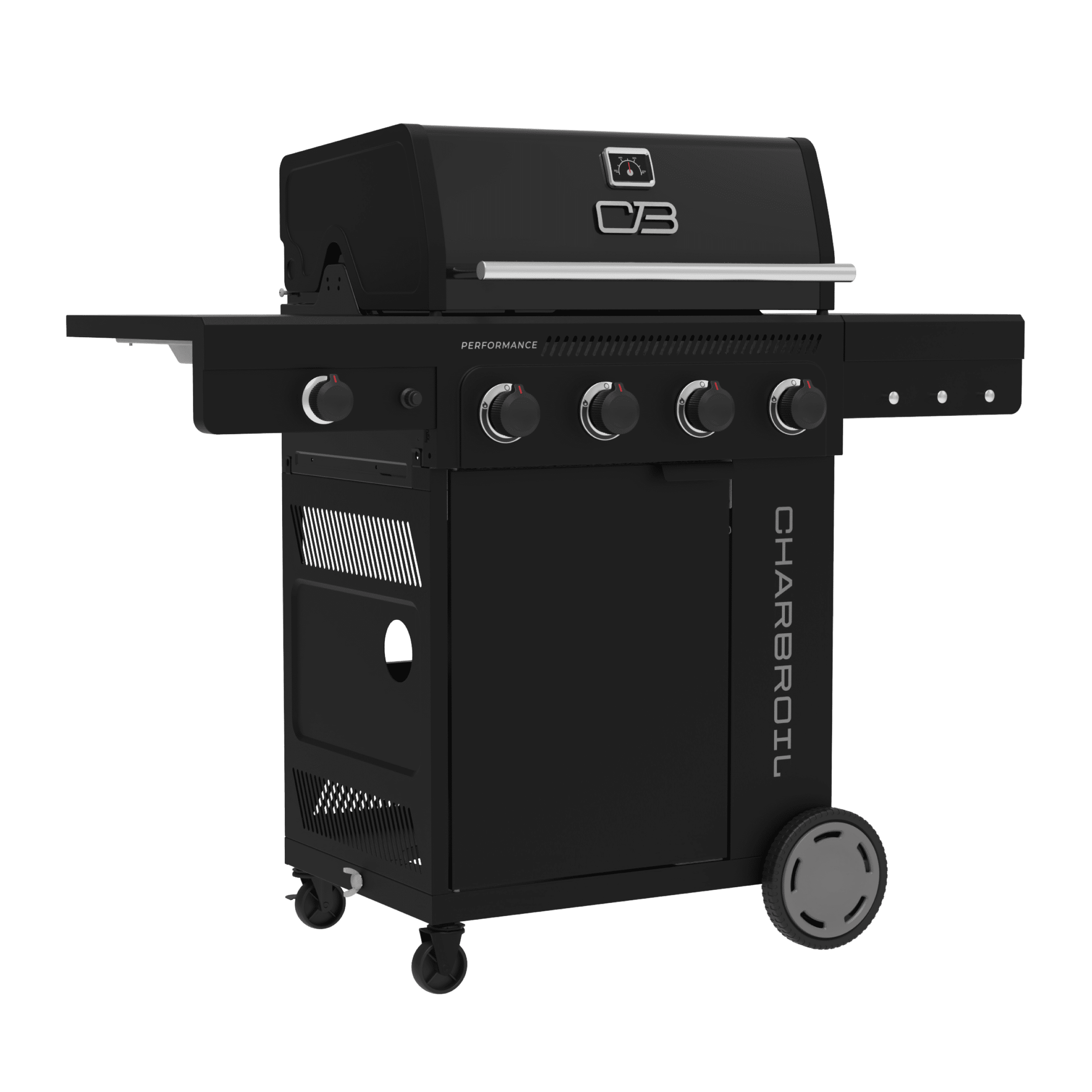 Charbroil® Performance Series™ FlavorMax™ 4 Burner Gas Grill Cabinet with Side Burner, Stainless Steel