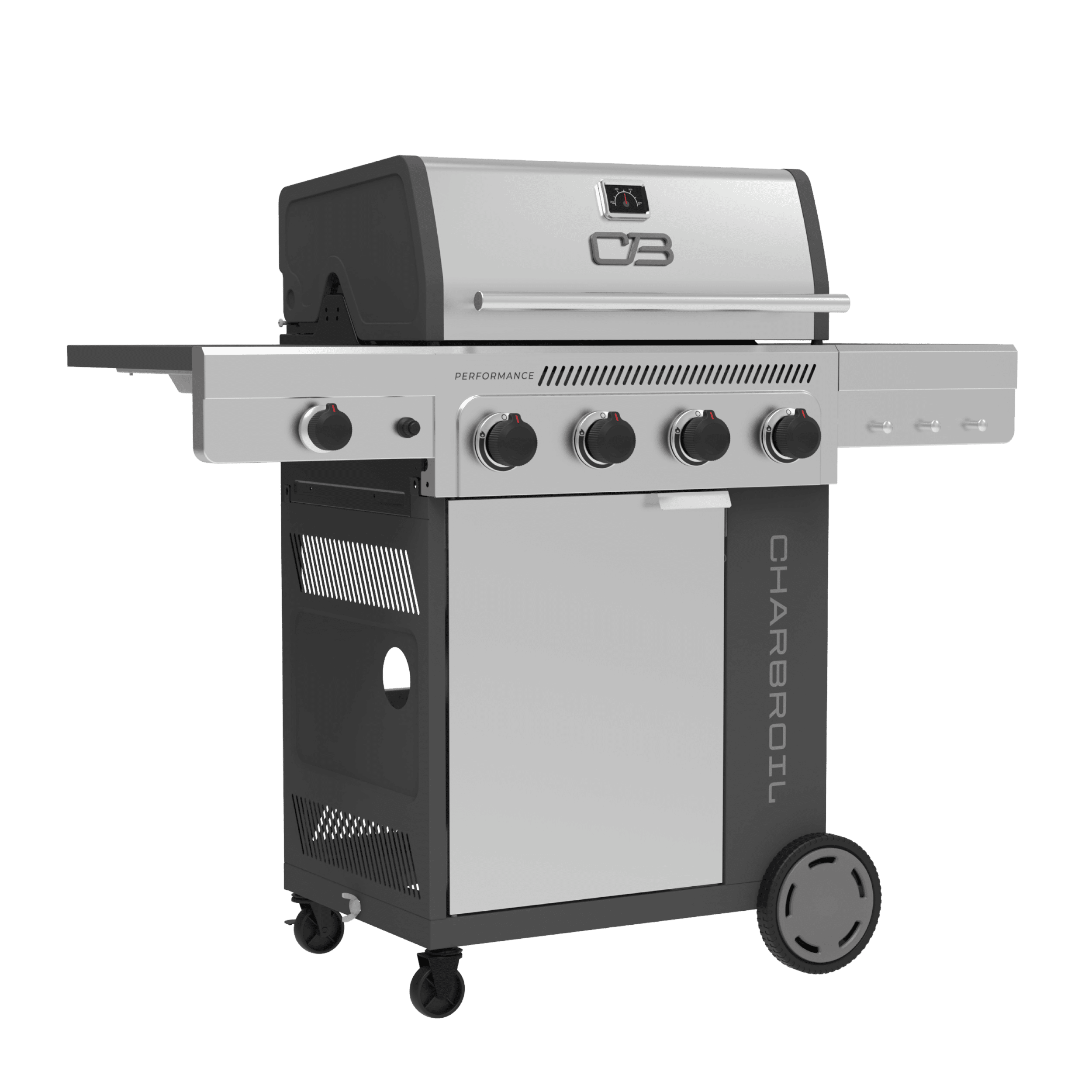 Charbroil® Performance Series™ FlavorMax™ 4 Burner Gas Grill Cabinet with Side Burner, Stainless Steel