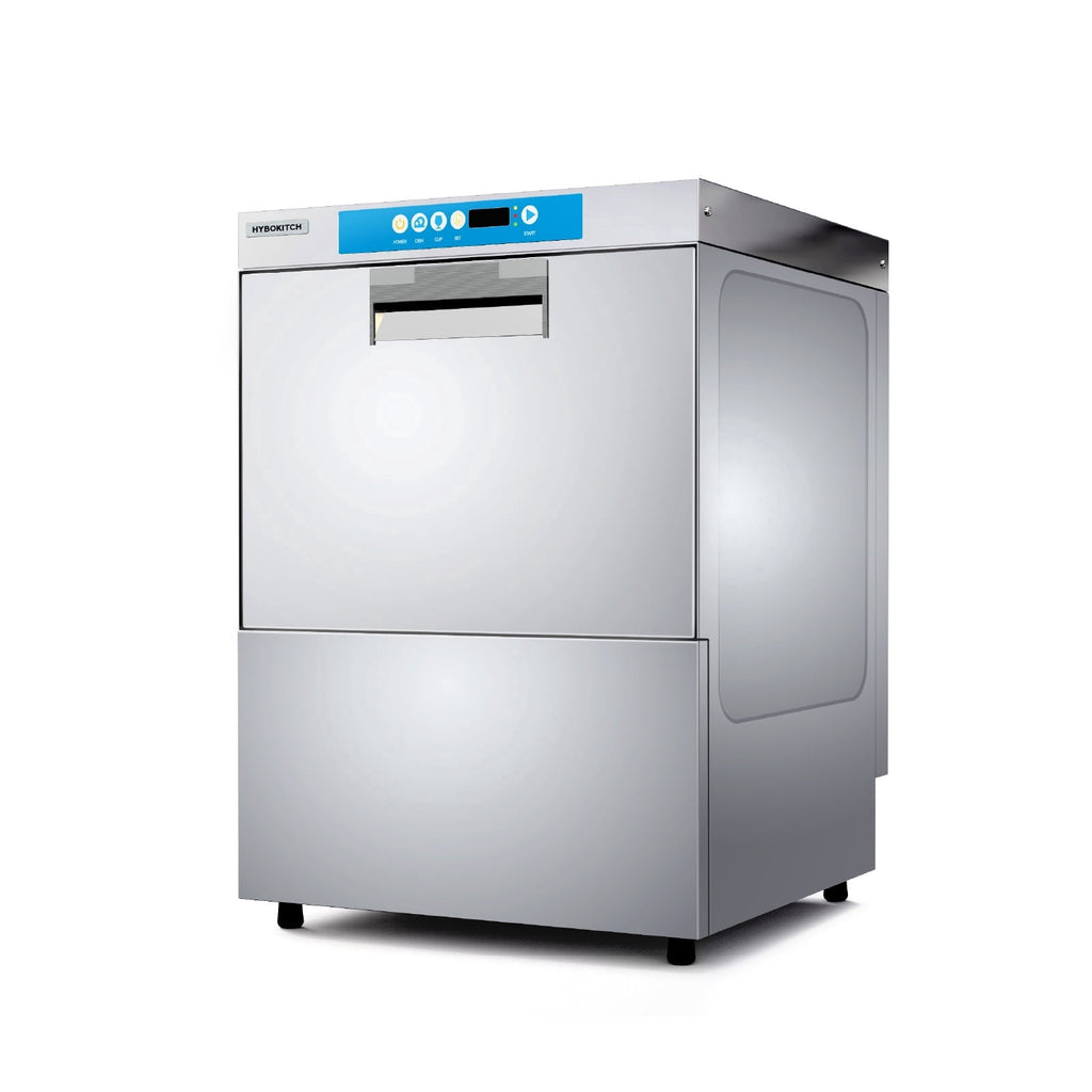 Commercial-Grade Dishwasher/Glasswasher with Plug, Built-in Booster & Drain Pump, Built-in Detergent & Rinse Aid Pumps, Up to 40 Racks/Hr, 208~240V