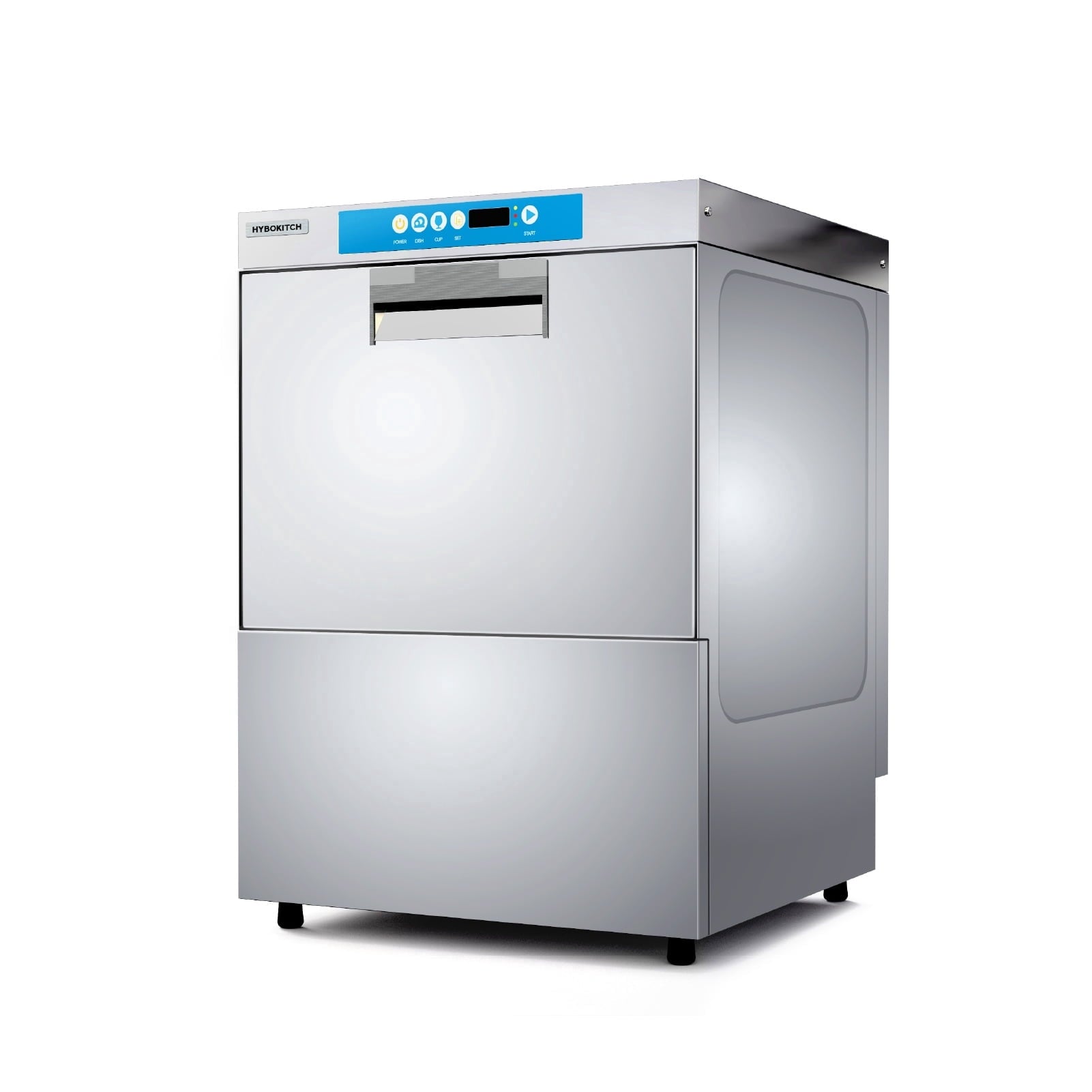Commercial-Grade Dishwasher/Glasswasher with Plug, Built-in Booster & Drain Pump, Built-in Detergent & Rinse Aid Pumps, Up to 40 Racks/Hr, 208~240V