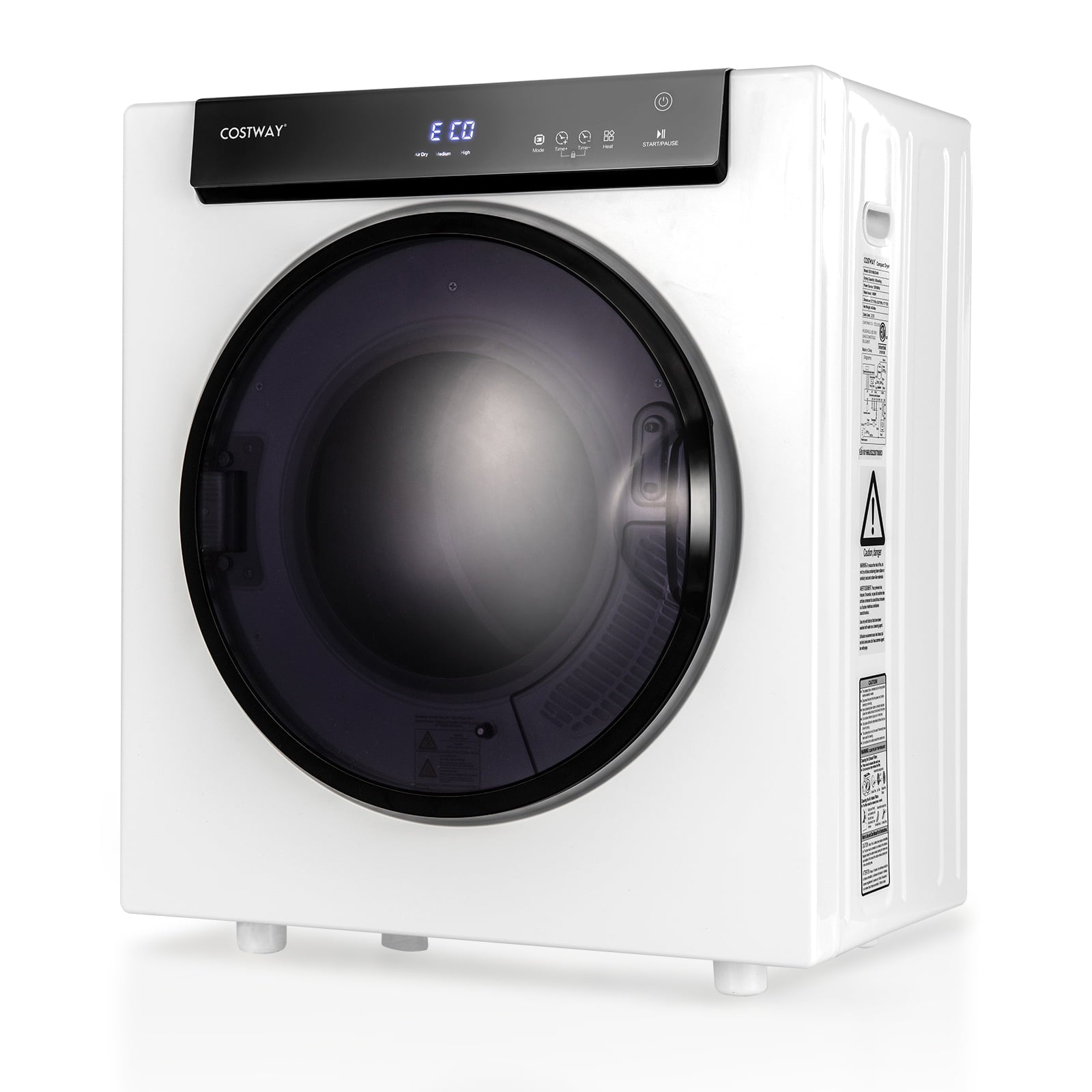 Costway 1400W Electric Tumble Compact Laundry Dryer Stainless Steel Tub 8.8lbs /2.6cu.ft