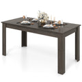 Costway 63 Dining Table Rectangular Modern Kitchen Table For 6 People Home Furniture Gray
