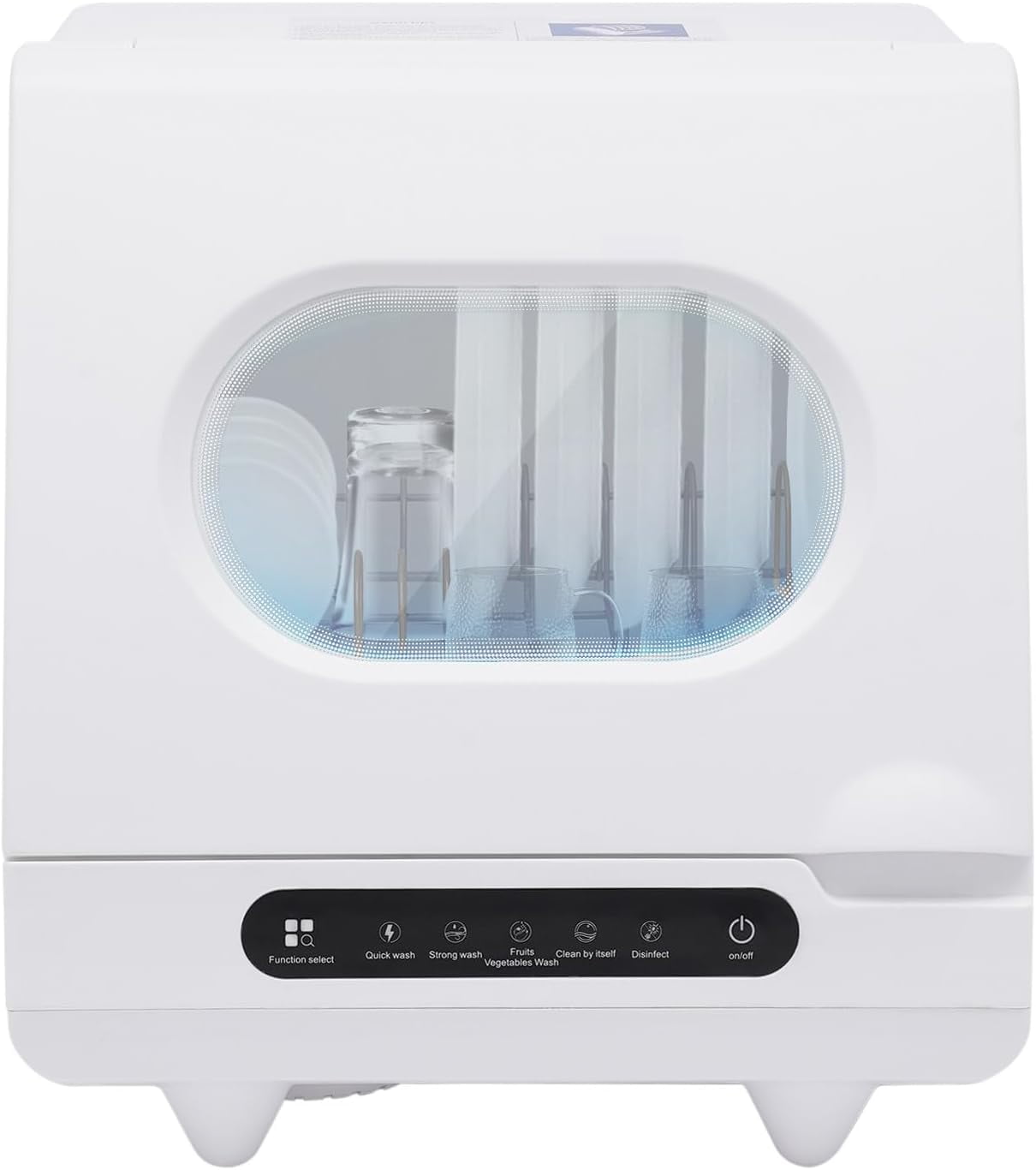 Countertop Dishwasher, Portable Mini Dishwasher with 5L Water Tank, 360° Rotation Flushing & Hose Connection 3-in-1 Function Dishwasher for Apartments,Dorms & RVs (1200W)