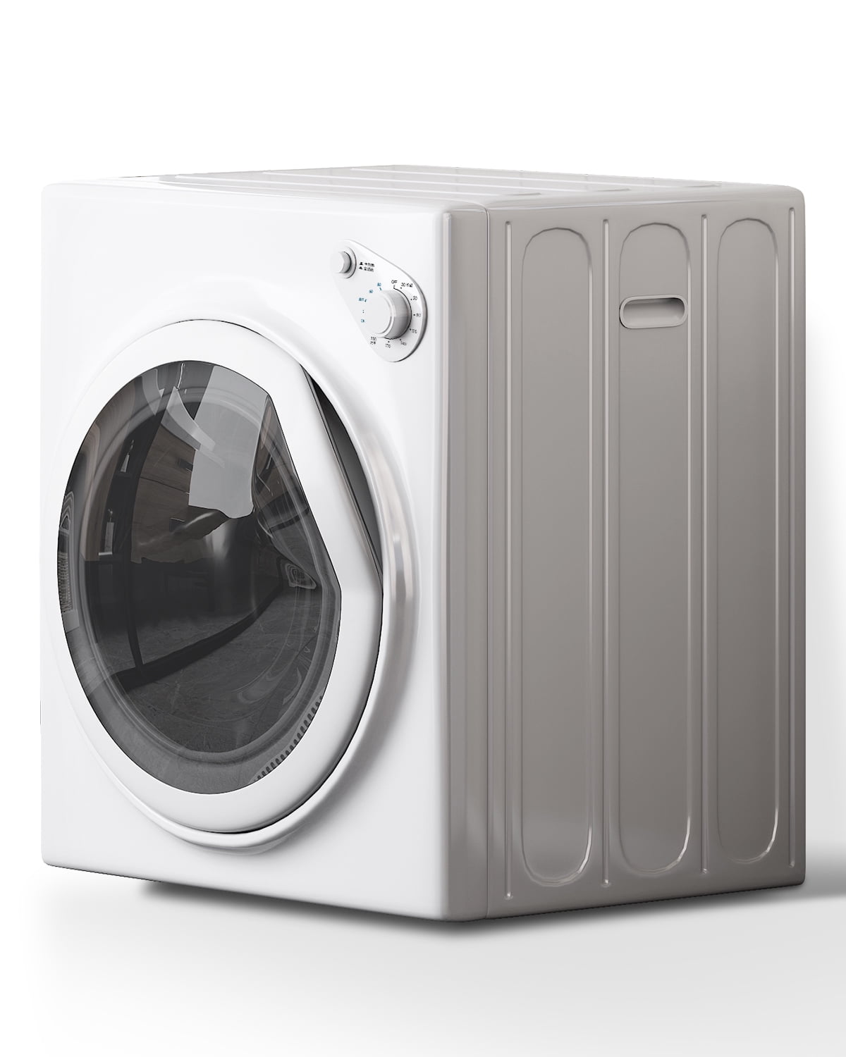 DISHUP 2.6 Cu.Ft Portable Clothes Dryer, 10 lbs Compact Dryer with Stainless Steel Tub, Electric Dryer for RV, Home, Apartment, White