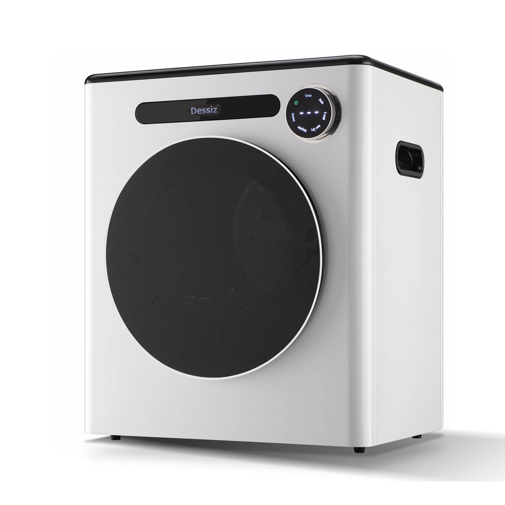 Dessiz 1.6 Cu.Ft.,11LBS Dryer 950W portable Clothes Dryer Machine with Stainless Steel Drum and Exhaust Hose,Compact Dryer for RVs, Apartments,Dorm Rooms- Quiet, Sturdy,Easy to Use and LED Display