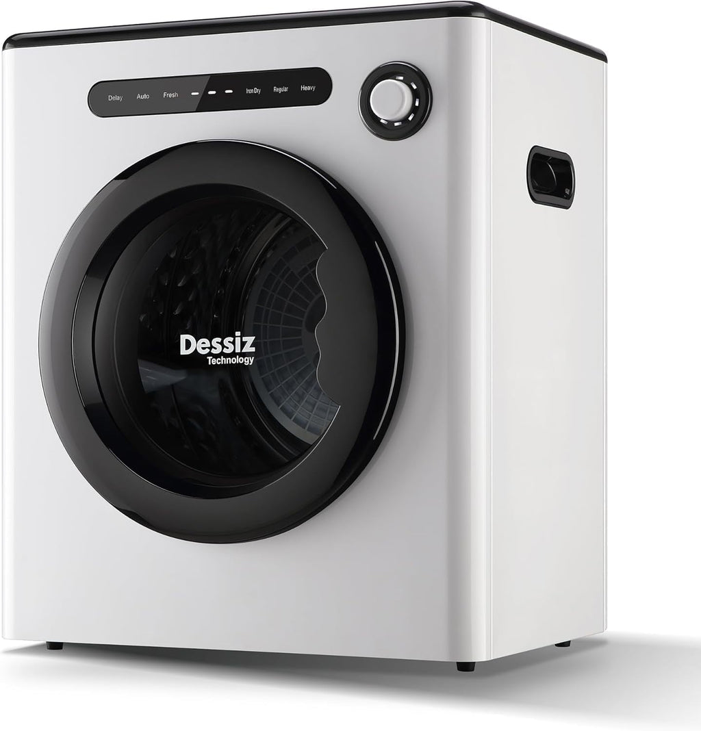 Dessiz 1.6cu.ft Compact Laundry Dryer,Electric Portable Clothes Dryer - White