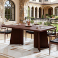 Dining Table for 6-8 People - 63 Modern Long Kitchen Table with Large Tabletop & Heavy Duty Pedestal Legs, Dinner Table for Kitchen, Conference Room, Home, Walnut