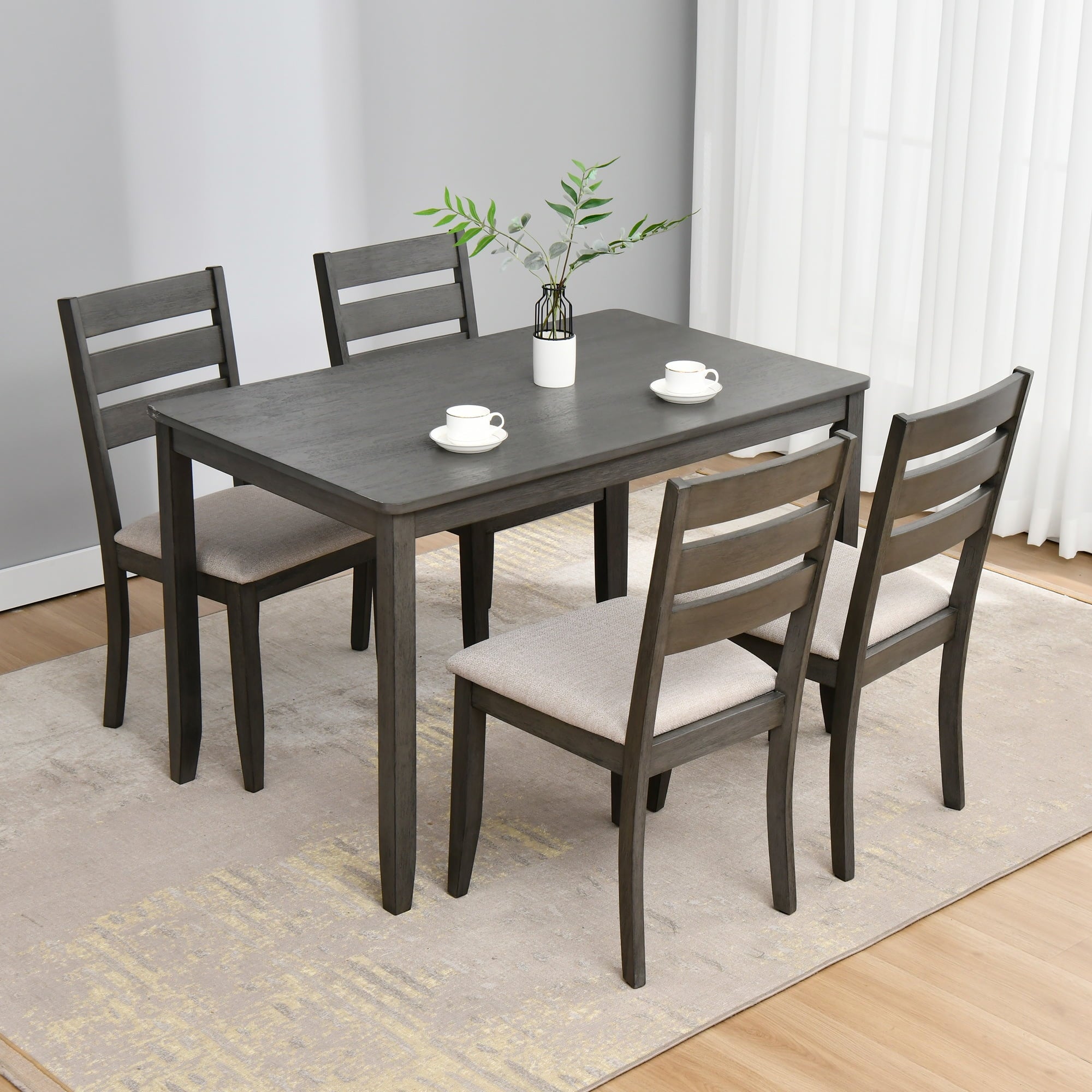 Duhome Dining Table Kitchen Dining Table Solid Wood Rectangular Table for Kitchen Dining Room Livingroom Restaurant, Caramel