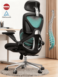 Ergonomic Mesh Office Chair with Adjustable Lumbar Support, Flip-Up Arms, Headrest, Swivel Task Chair for Home Office