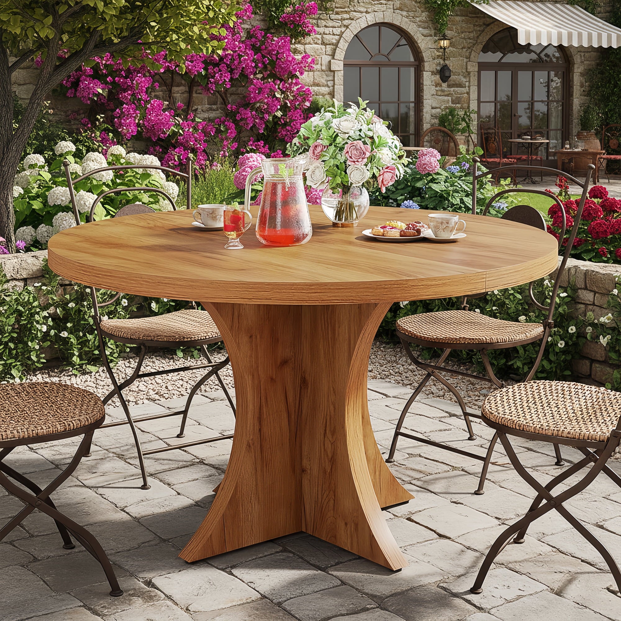 Modern Faux Marble Dining Table, 63 Rectangular 4-6 Seater Wood Table with Sturdy Base, Kitchen Living Room Dinner Table