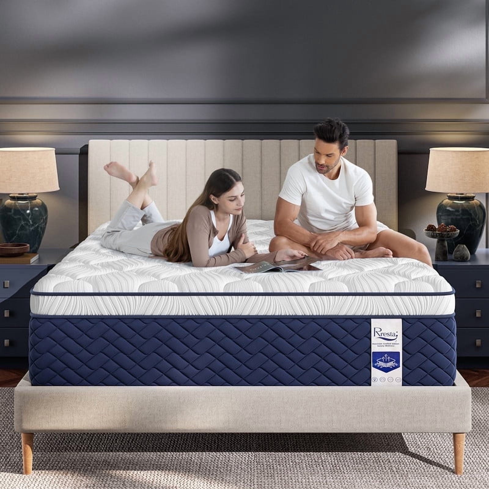Bedstory Firm Queen Hybrid Mattress 10, Euro Top, Extra Back & Hip Support, CertiPUR-US Certified, 365-Night Trial