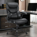 GIANNA Heavy Duty Ergonomic Computer Gaming Office Chair, With Wheels, Flip-up Arms, Adjustable Height, PU Leather, Black