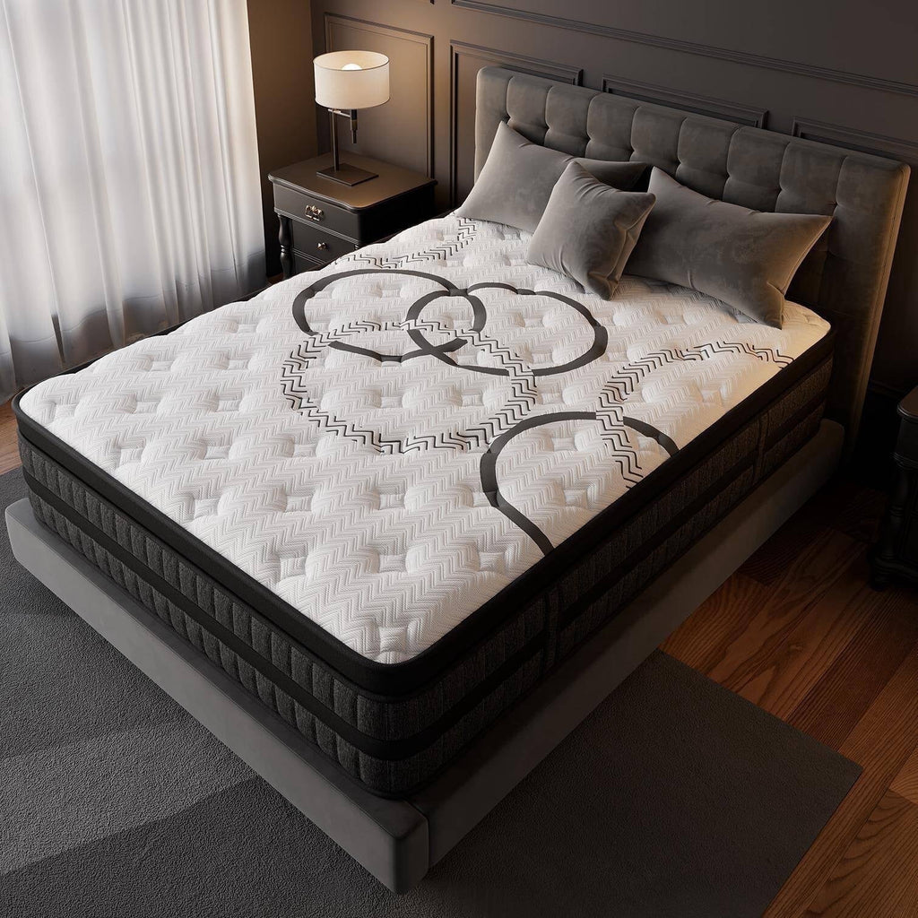 GREOO Queen Size Mattress 10 Hybrid Mattress in a Box Gel Memory Foam and Pocket Springs with Motion Isolation, Medium Firm, Pressure Relief, CertiPUR-US® & OEKO-TEX® STANDARD 100 Certified