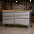 Garvee 61 Tool Chest, Rolling Workbenches with 9 Drawers and Pre-Installed Power Strip for Garage, Workshop, Kitchen