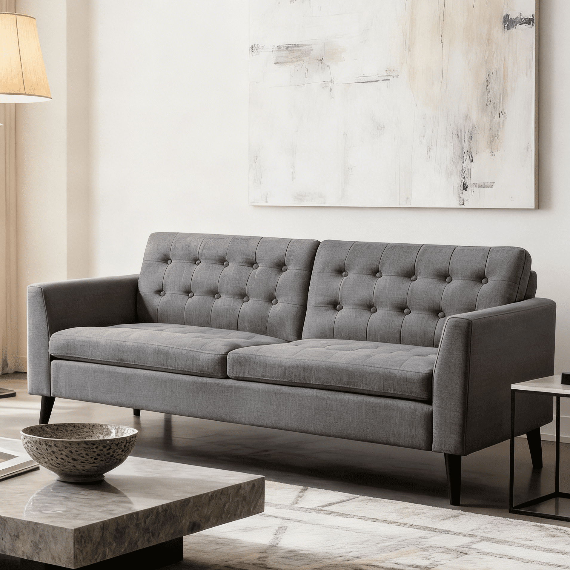 Gewnee 86.6 Modern Sofa Couch,Teddy Velvet 3 Seaters Comfy Couch with Deep Seat for Living Room,2 Pillows,Beige