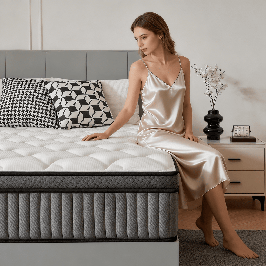 Giovanly 12 inch Queen Hybrid Mattress in a Box, Memory Foam and Individually Wrapped Pocket Coils, Medium Firm, Motion Isolation & Edge Support, Breathable Cooling, CertiPUR-US & OEKO-TEX Certified