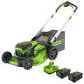 Greenworks 60V 21 Brushless Self-Propelled Battery Powered Lawn Mower + (2) 4.0Ah Batteries & Dual Port Charger