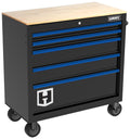 HART 36-Inch 5-Drawer Mobile Tool Chest Workbench with Wood Top, Rolling Garage Storage