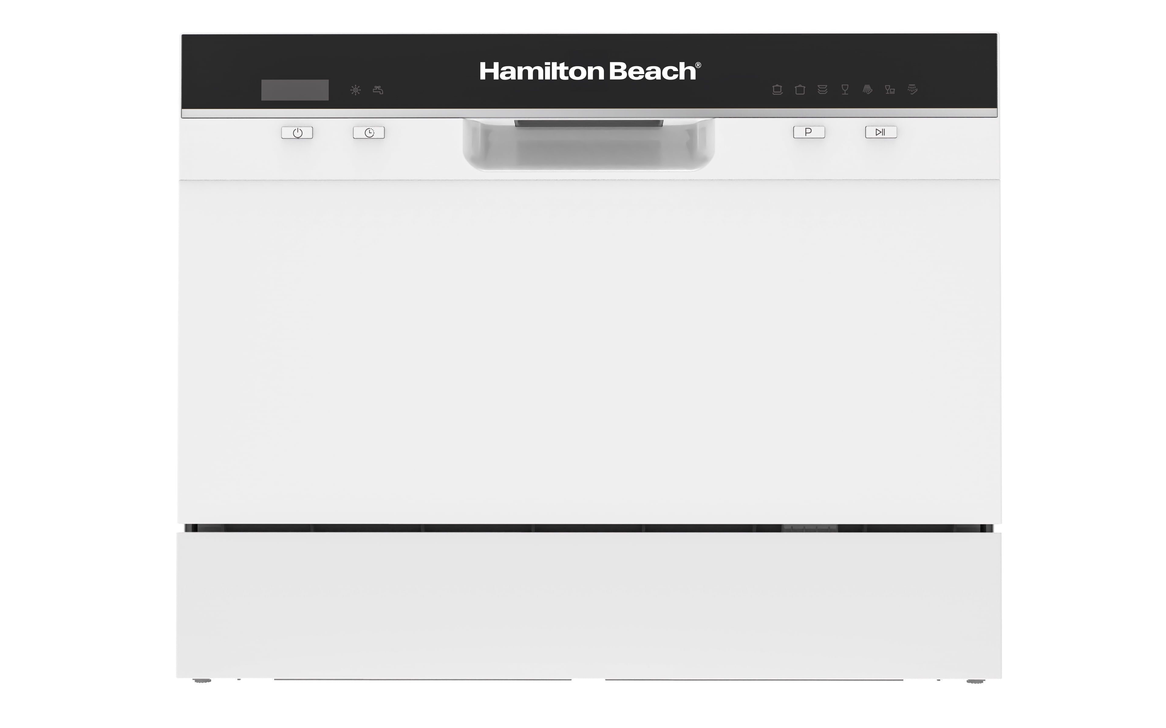 Hamilton Beach 6 Place Setting Countertop Dishwasher, Compact Portable Dishwasher for Kitchen, Apartment, RV, Dorm, White