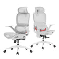 SIHOO B100 Ergonomic Office Chair, Task Chair with Zoned Back Support, 2D Wide Headrest Study Chair for Teenager, High Back Executive Chair for Home Office, White