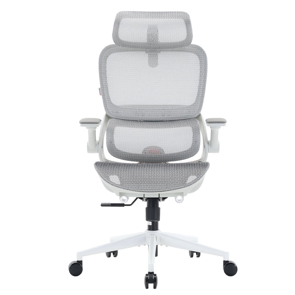 SIHOO B100 Pro Ergonomic Office Chair, Adaptive Elastic Lumbar Desk Chair, 4D Arms & 3D Ultra-Wide Headrest Computer Chair for Teenager, High Back Executive Chair for Home Office & Gaming, White