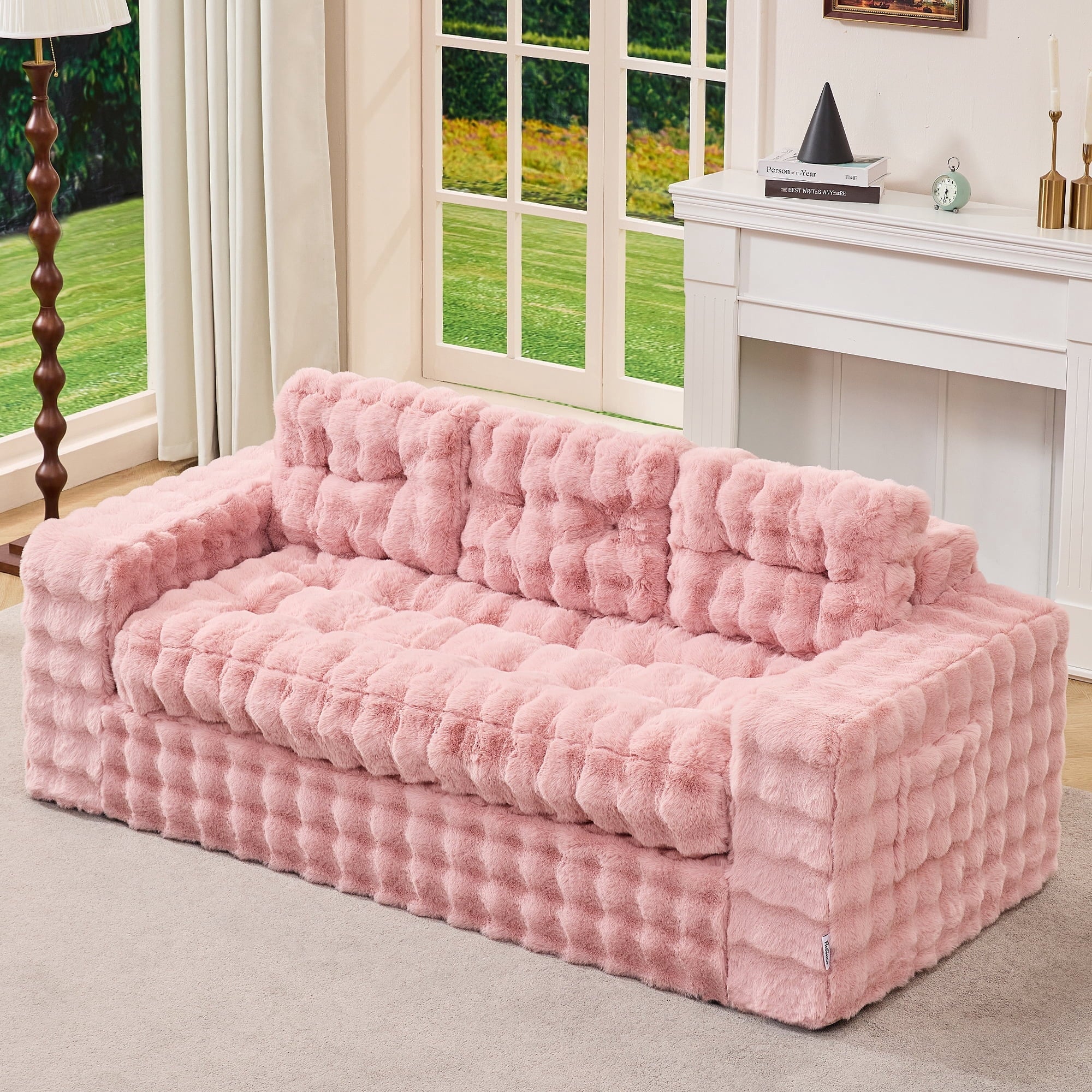 Hobestluk 3-Seater Sofa Boneless Couch with Tufted Button Design 2 in 1 Comfy Cloud Couch Oversized Sofa for Living Room Bedroom Apartment or Office (Grey, 3 Seater)