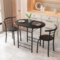 Homall 3 Piece Wood and Metal Dining Table Set, Small Dining Table for 2, Modern Dining Set for Living Room, Dining Room, Kitchen, Black