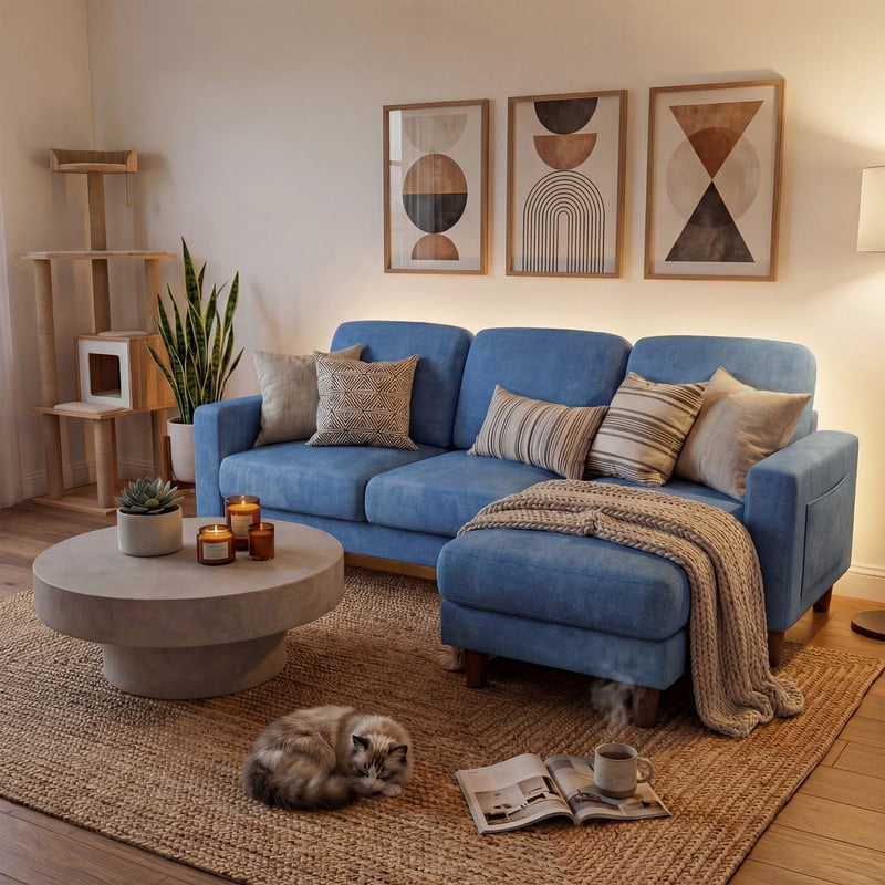 Homall Cloud Modular Sectional Sofa 3 Seat L-Shaped Cloud Oversized Sofa Couch for Living Room, Apartment and Small Space,Dark Gray