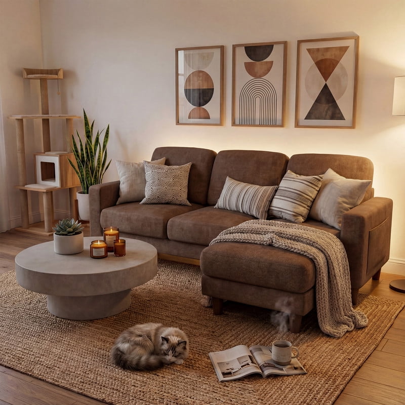 Homall Cloud Modular Sectional Sofa 3 Seat L-Shaped Cloud Oversized Sofa Couch for Living Room, Apartment and Small Space,Dark Gray
