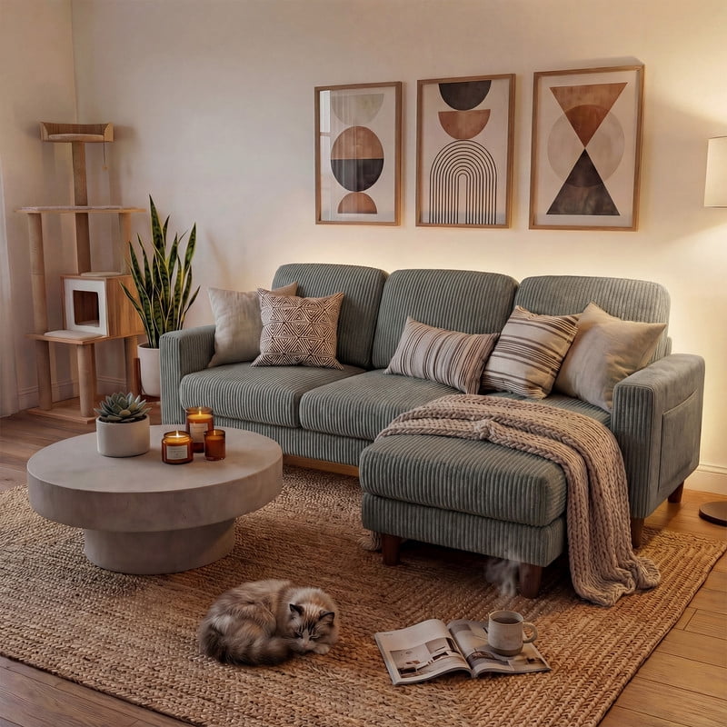 Homall Cloud Modular Sectional Sofa 3 Seat L-Shaped Cloud Oversized Sofa Couch for Living Room, Apartment and Small Space,Dark Gray