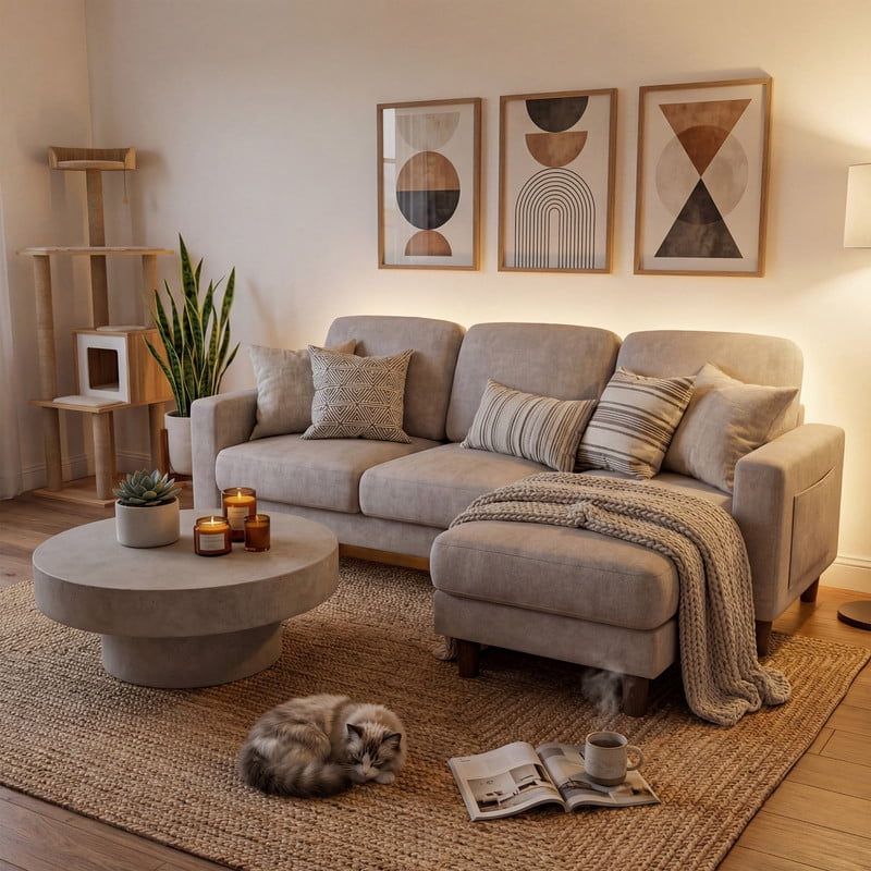 Homall Cloud Modular Sectional Sofa 3 Seat L-Shaped Cloud Oversized Sofa Couch for Living Room, Apartment and Small Space,Dark Gray