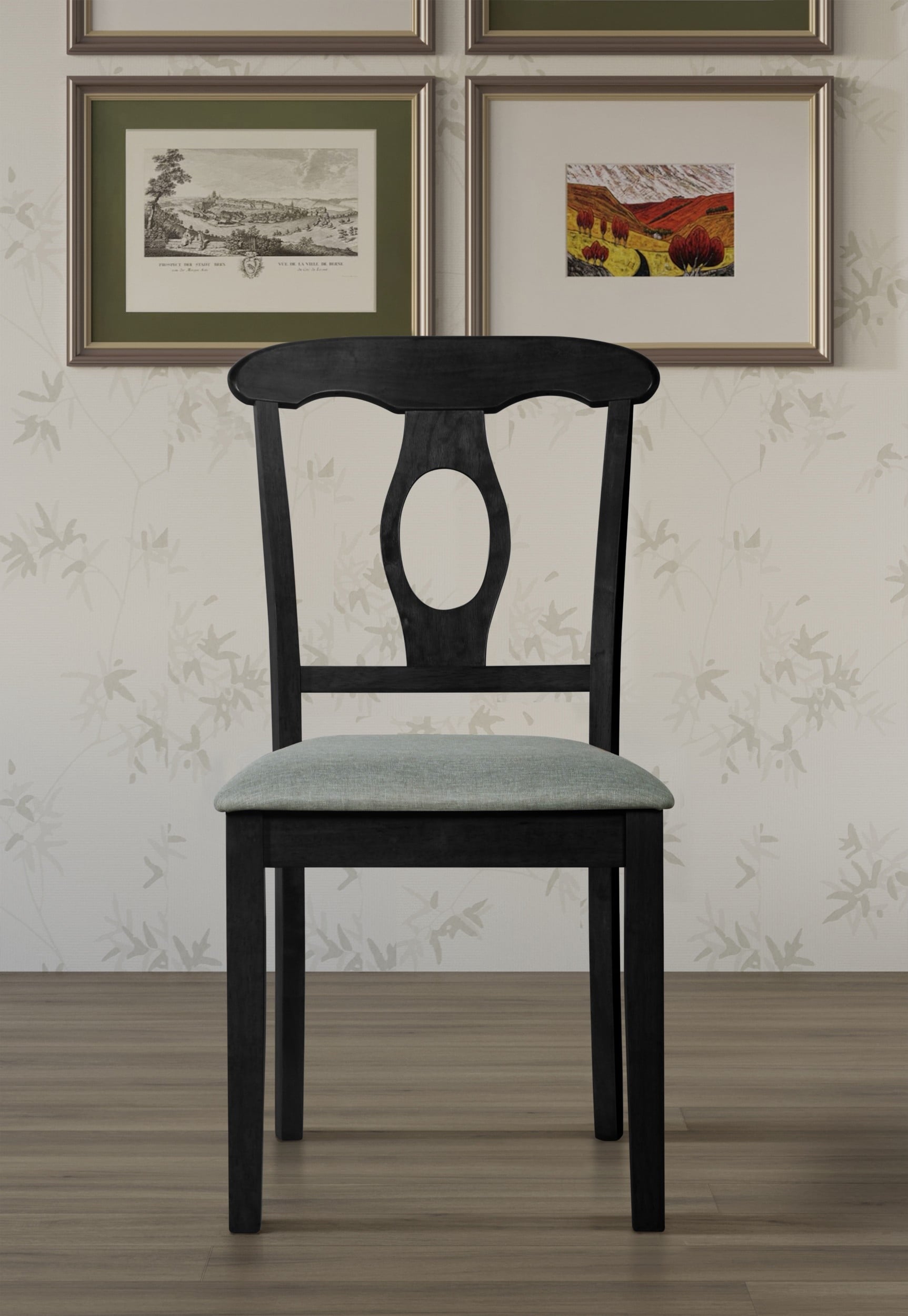 Home Design Olivia Dining Table with Round Pedestal Top, Mid-Century Modern Style, Easy Assembly, Black