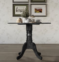 Home Design Olivia Dining Table with Round Pedestal Top, Mid-Century Modern Style, Easy Assembly, Black