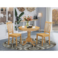 Retro Dining Set 3-Piece - Round Table & 2 Chairs - Small Space Kitchen Table Set