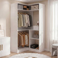 Homieasy 34 W Corner Closet System with Hanging Rods, White
