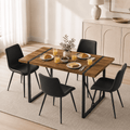 JUFU 55 Dining Table Set for 4, Modern Table and Chairs Set of 4, 5 Piece Dining Table Set Include Wooden Kitchen Table and 4 Faux Leather Chairs Ideal for Kitchen Dining Room Easy to Assemble