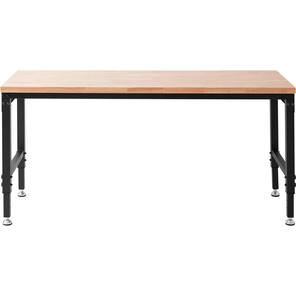 KFFKFF Adjustable Height Workbench 72L x 25W Work Bench Table w/ Power Outlets