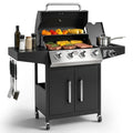 Ktaxon 4 Burner Propane Grill Gas Stove 58000 BTU with Side Stove,Wheels