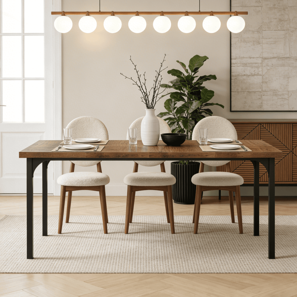 Ktaxon 70.8 Dining Table for 6~8, Farmhouse Kitchen Table Large Rectangle Dinner Table for Home, Dining Room, Kitchen, Brown