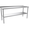 Ktaxon 72 x 24'' Stainless Steel Worktables Workbenches, Commercial Work Table for Prep, with Backsplash, for Kitchen, Restaurant, Home, Hotel