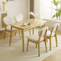 Ktaxon Dining Table Set for 4 Solid Wood Dinner Table with Padded Chairs for Home Kitchen Restaurant 47 Wood Color