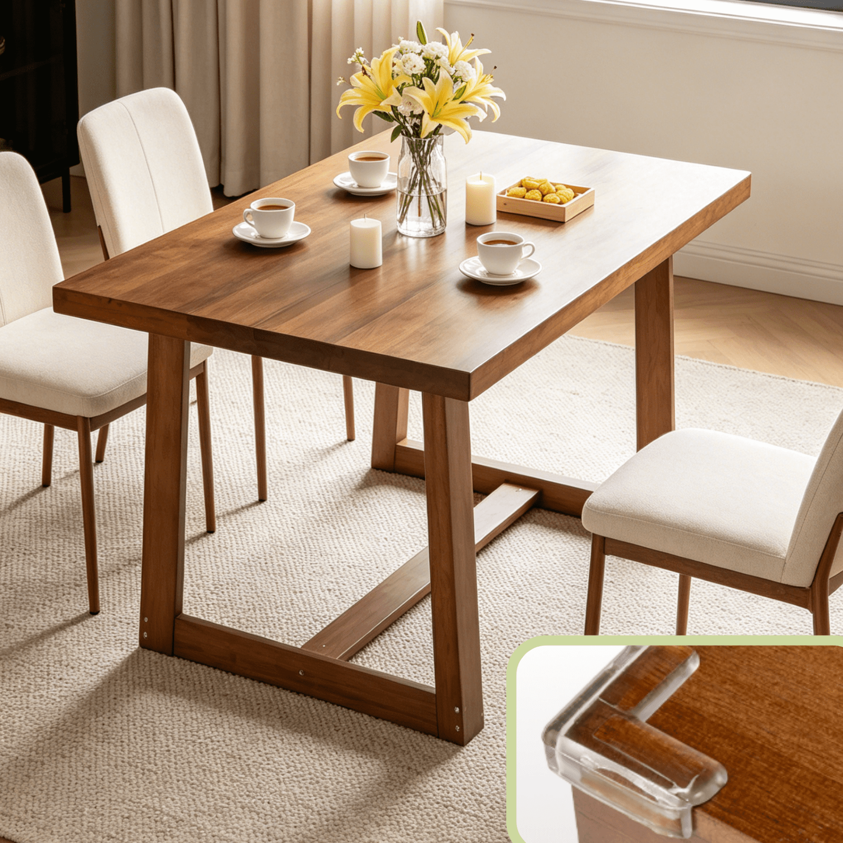 Ktaxon Pine Wood Dining Table for 4, 47.3 Rectangle 4-Person Indoor Farmhouse Kitchen Table Solid Wood Dinner Breakfast Table for Small Space, Apartment Friendly, Black