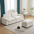 Ktaxon Sectional Sofa L Shaped Couch with Chaise Living Room Sleeper Set, 2 Seats with Chenille and Double Layer Cushions 86 W Beige