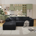 YVDNHP Modular Cloud Sofa - No Assembly Required, 107.8 Oversized L-Shaped Sectional with Chaise, Flannel Fabric Deep Seating Couch for Living Room